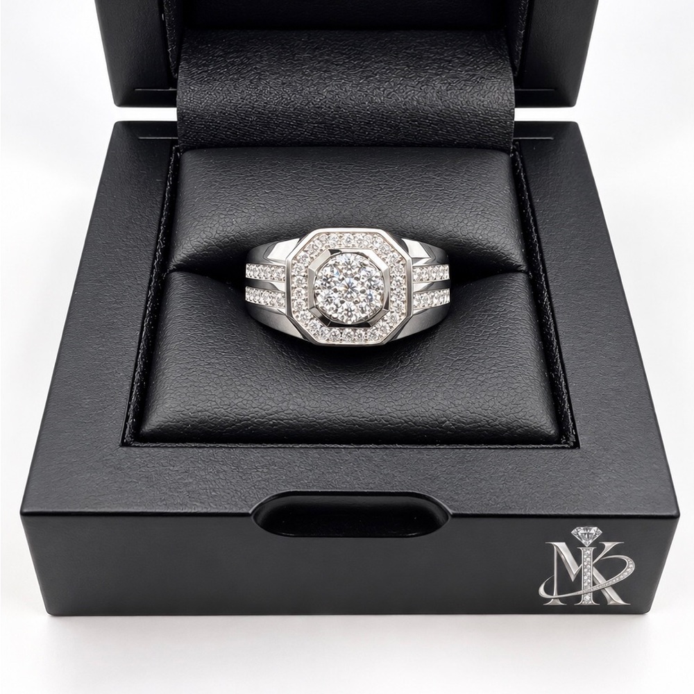 925 Sterling Silver 2.00CTW MOISSANITE Men’s Ring Size 11 or 12